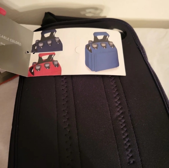ONIVA a Picnic Time Brand Black Neoprene 6 pack Beverage Tote Carrier Bag - Picture 3 of 6